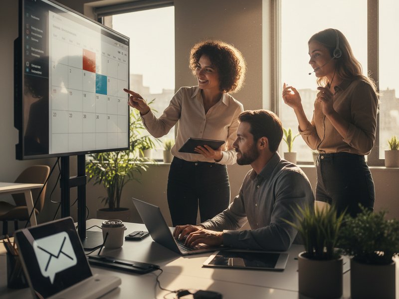 Команда СМС Батайск обсуждает и разрабатывает SMS-рассылки для удобного планирования записи.